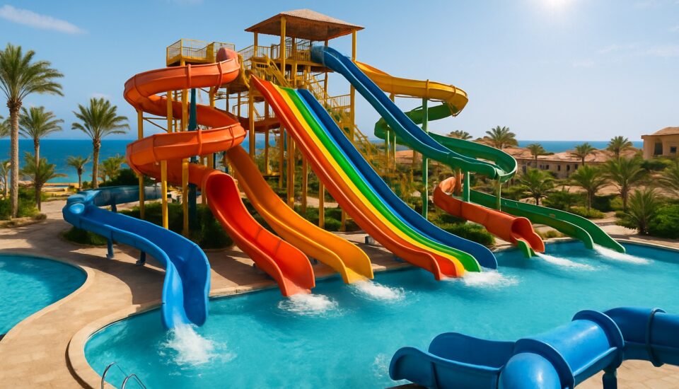 Wasserpark an einem Resort in Ägypten